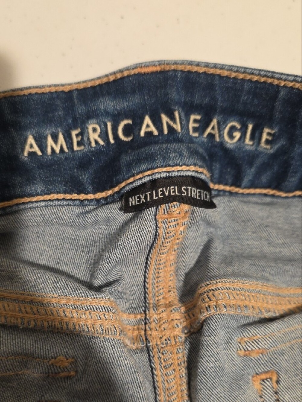 American Eagle Outfitters Distressed Dark Blue Denim Jean Shorts - Picture 2 of 9